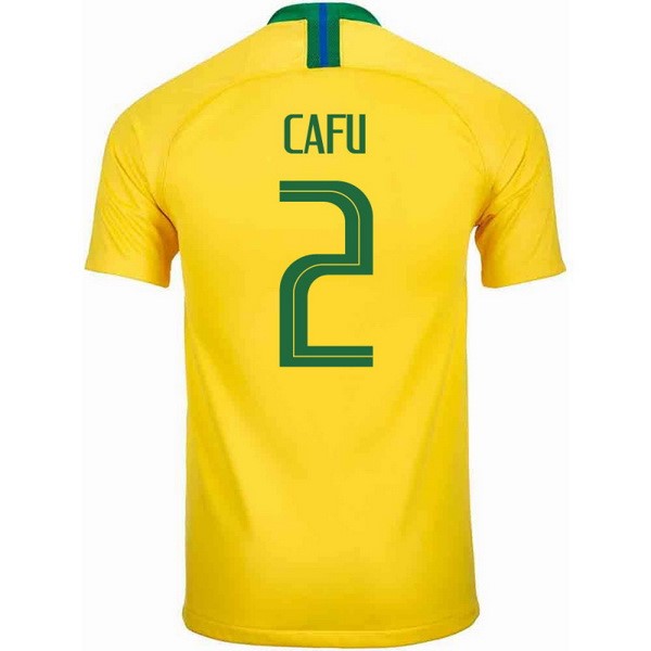 Camiseta Brasil 1ª Cafu 2018 Amarillo